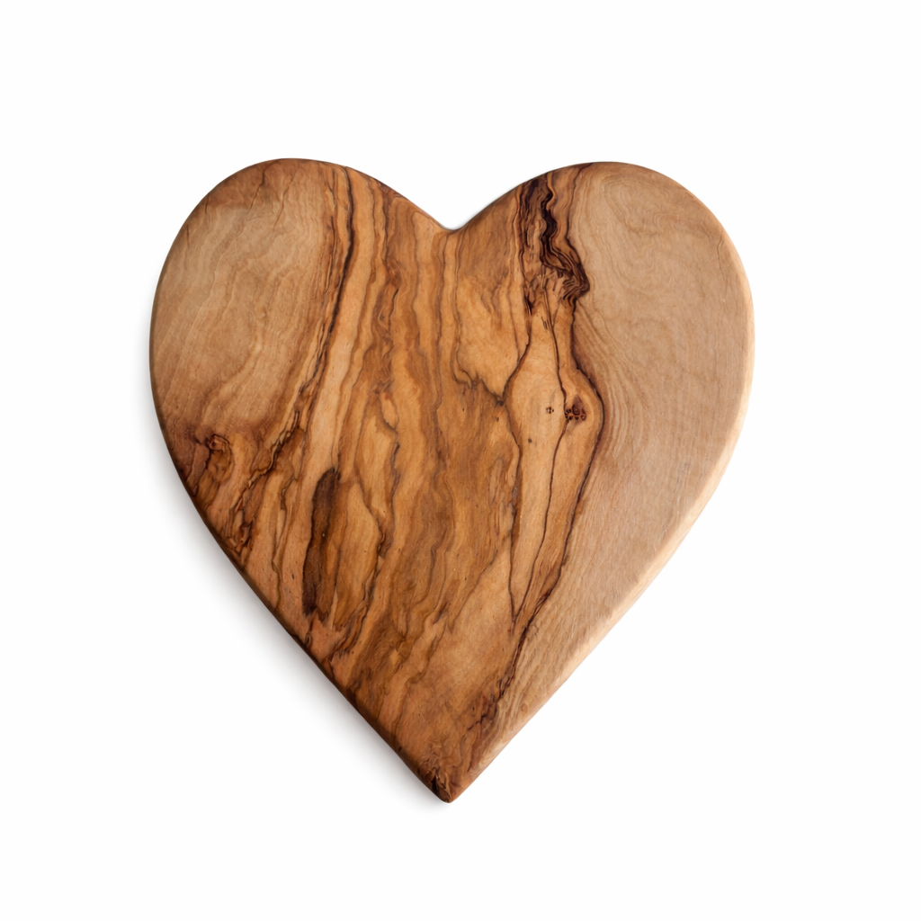 Planches en bois d'olivier en forme de cœur, cadeaux en bois pour la Saint-Valentin