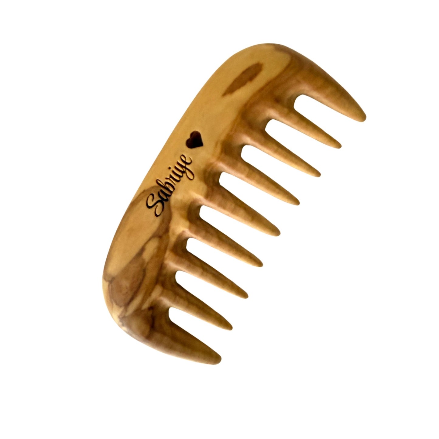 Personalizable Olive Wood Wide-Tooth Comb – Handmade, Natural Wood Hair Comb