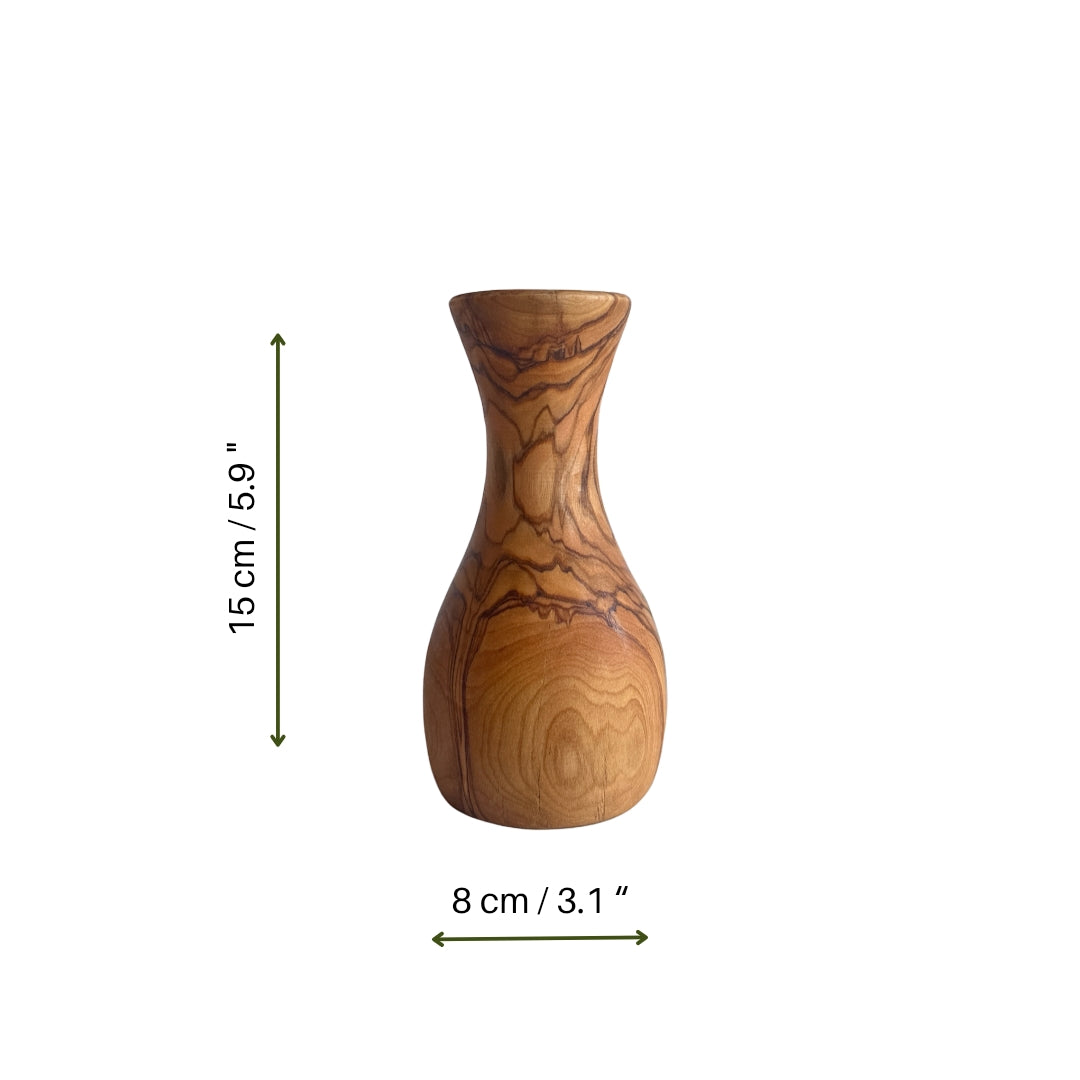 Vase en bois d'olivier fait main | Élégance naturelle pour votre décoration intérieure