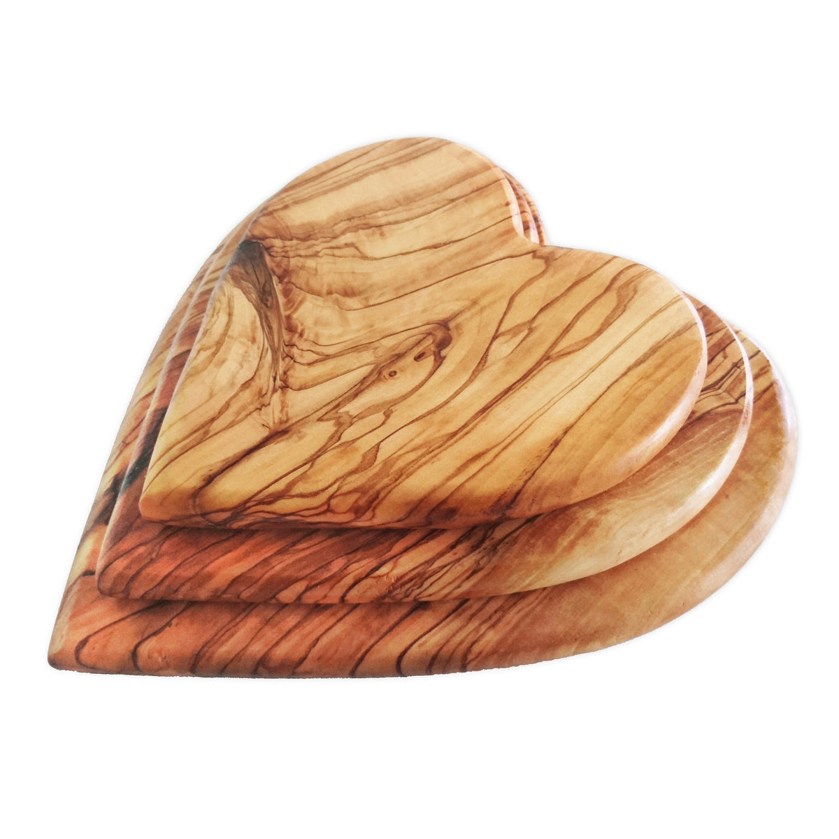 Planches en bois d'olivier en forme de cœur, cadeaux en bois pour la Saint-Valentin