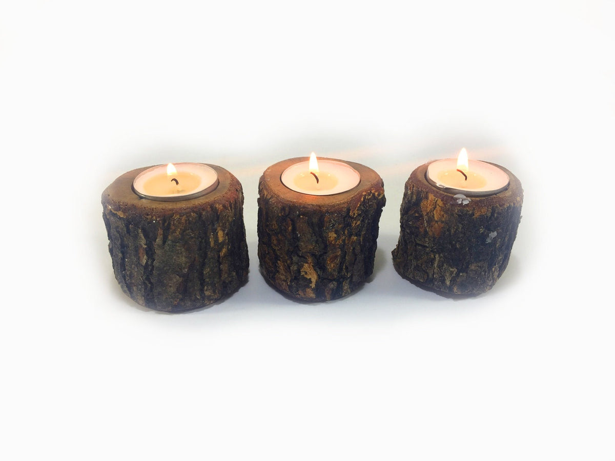 Olive Wood Candleholder Set of 4, Olive Wood Rustic Candleholder, Authentic Candleholder, Luxurious Candle holder, Live Edge Wood Candle Holder