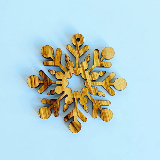 Rustic Olive Wood Christmas Ornament – Eco Friendly Holiday Decoration – 8 cm