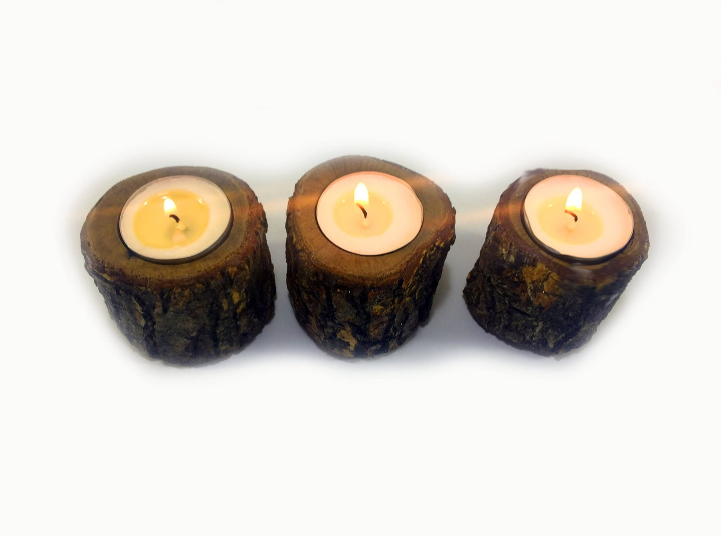 Olive Wood Candleholder Set of 4, Olive Wood Rustic Candleholder, Authentic Candleholder, Luxurious Candle holder, Live Edge Wood Candle Holder
