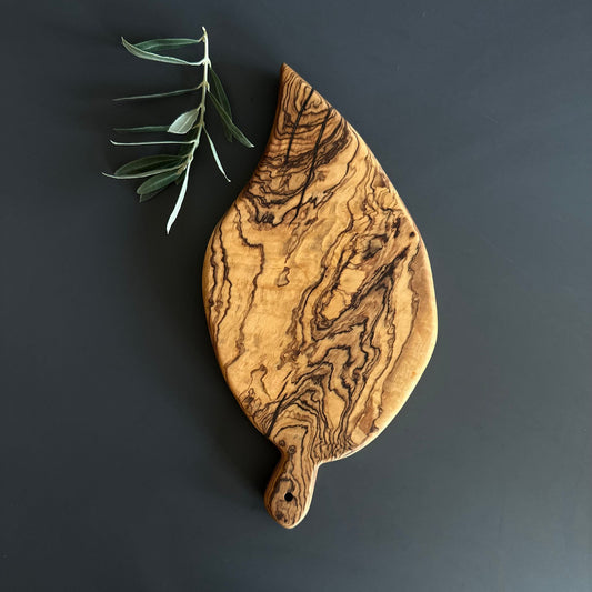 Olive Wood Board, Wooden Leaf Board, Authentic Wooden Serving Board, Natural Wood Cutting Board, High Quality Wooden Board