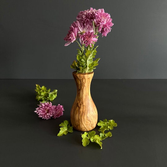 Vase en bois d'olivier fait main | Élégance naturelle pour votre décoration intérieure