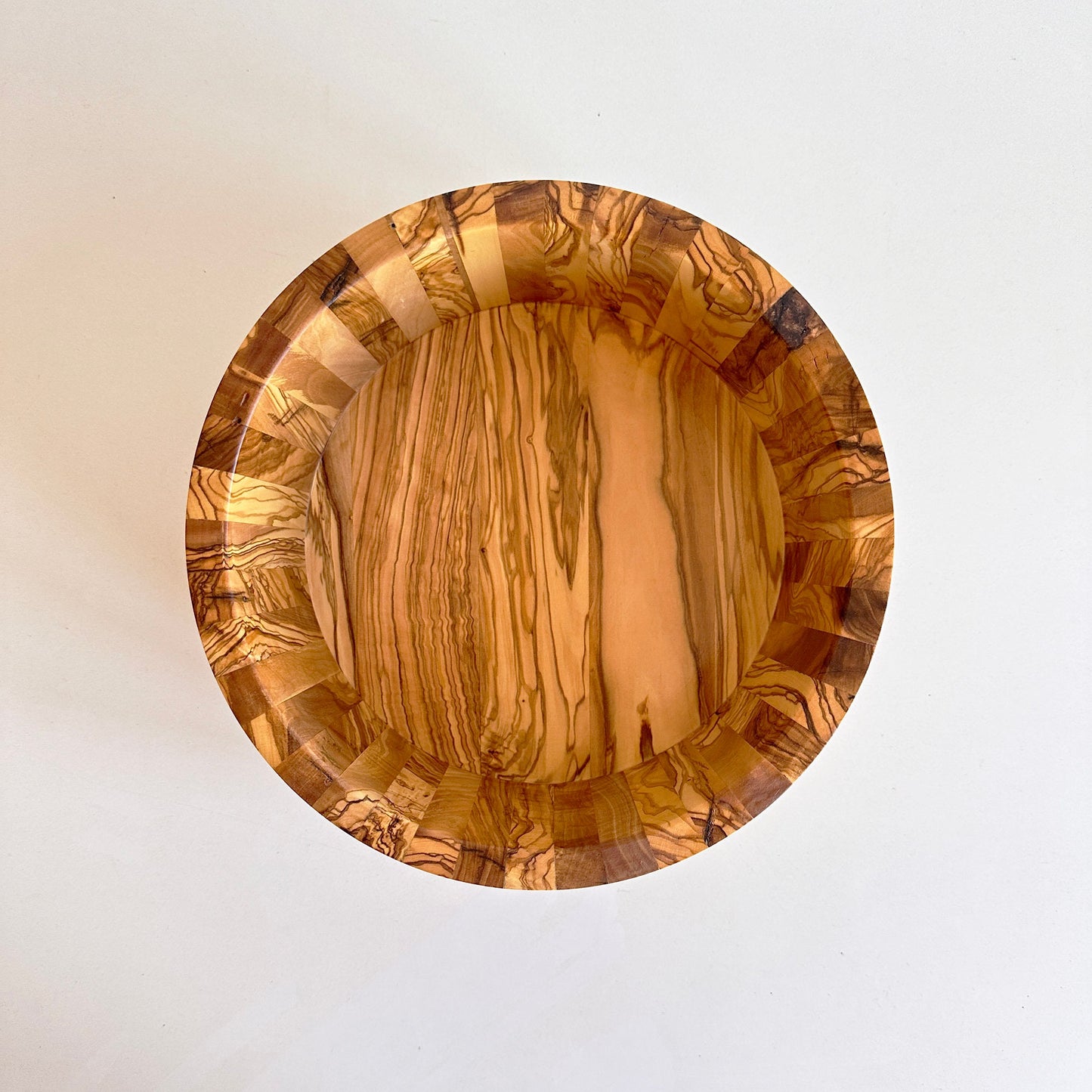 Handmade Olive Wood Salad Bowl - 11 Inches with servers, Unique Gift, Handcrafted Olive Wood Bowl, Large Olive Wood Serving Bowl