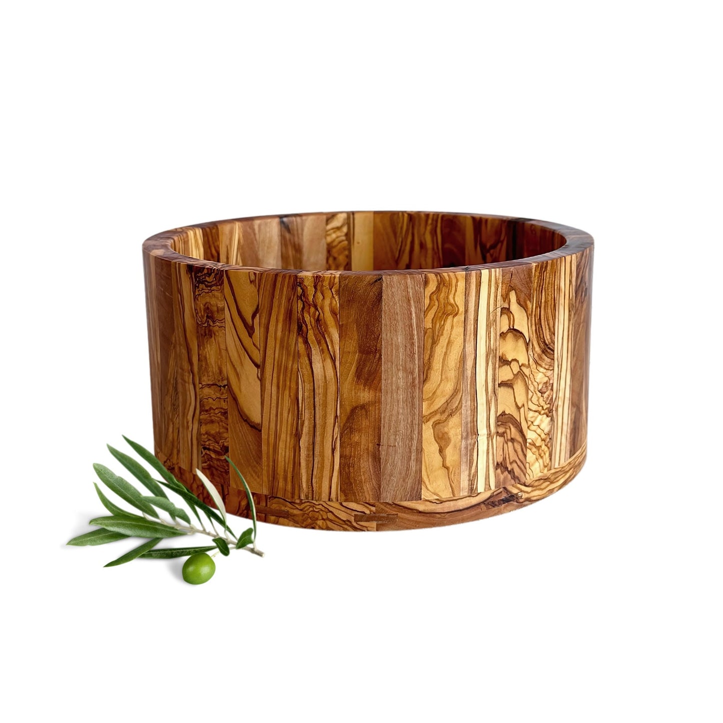 Handmade Olive Wood Salad Bowl - 11 Inches with servers, Unique Gift, Handcrafted Olive Wood Bowl, Large Olive Wood Serving Bowl