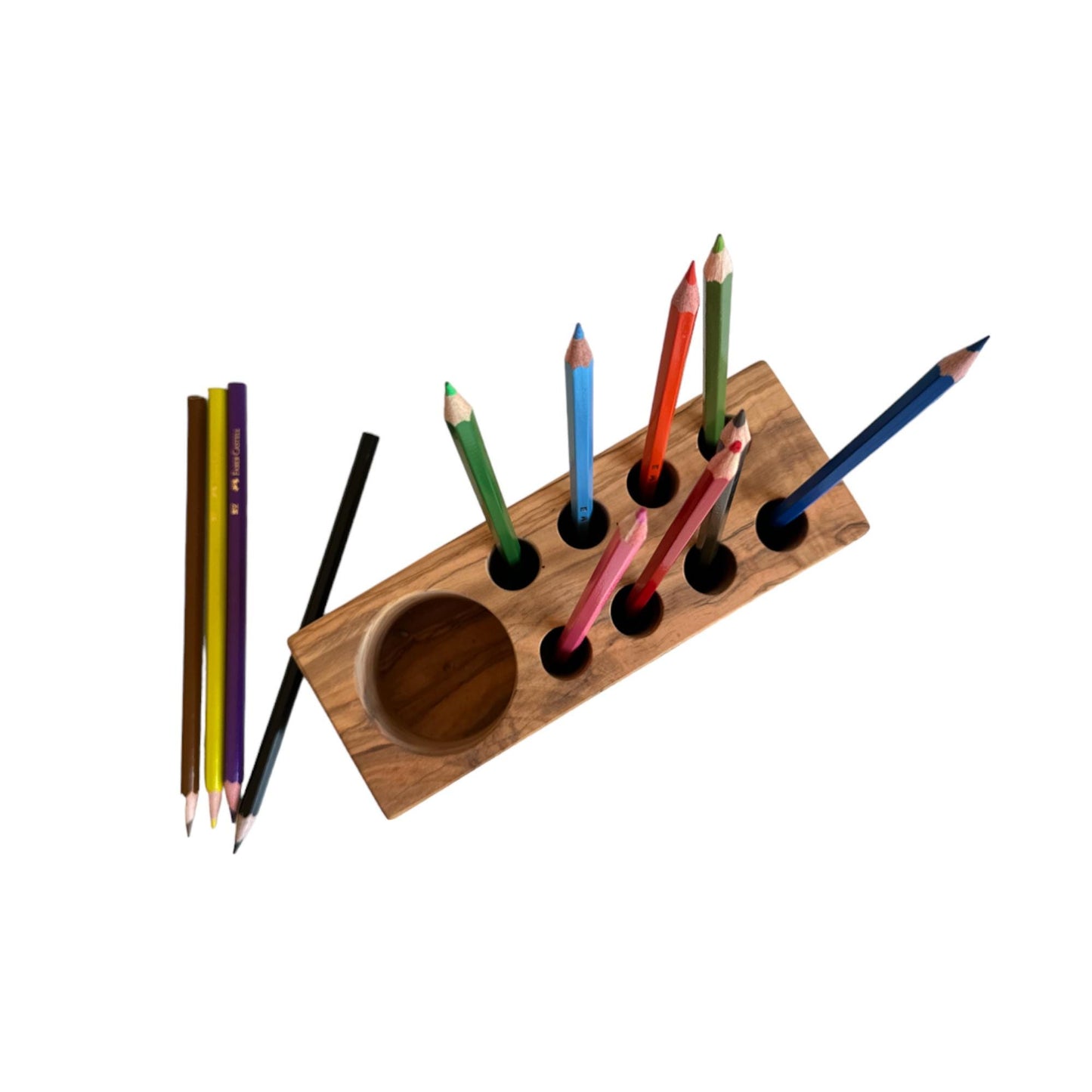 Customizable Olive Wood Pen Holder | Personalized Turkish Olive Wood Pen Holder | Kids Pencil Pot | Wood Desk Organizer | Handmade Gift