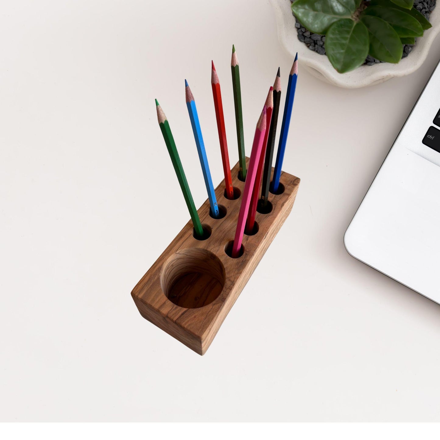 Customizable Olive Wood Pen Holder | Personalized Turkish Olive Wood Pen Holder | Kids Pencil Pot | Wood Desk Organizer | Handmade Gift