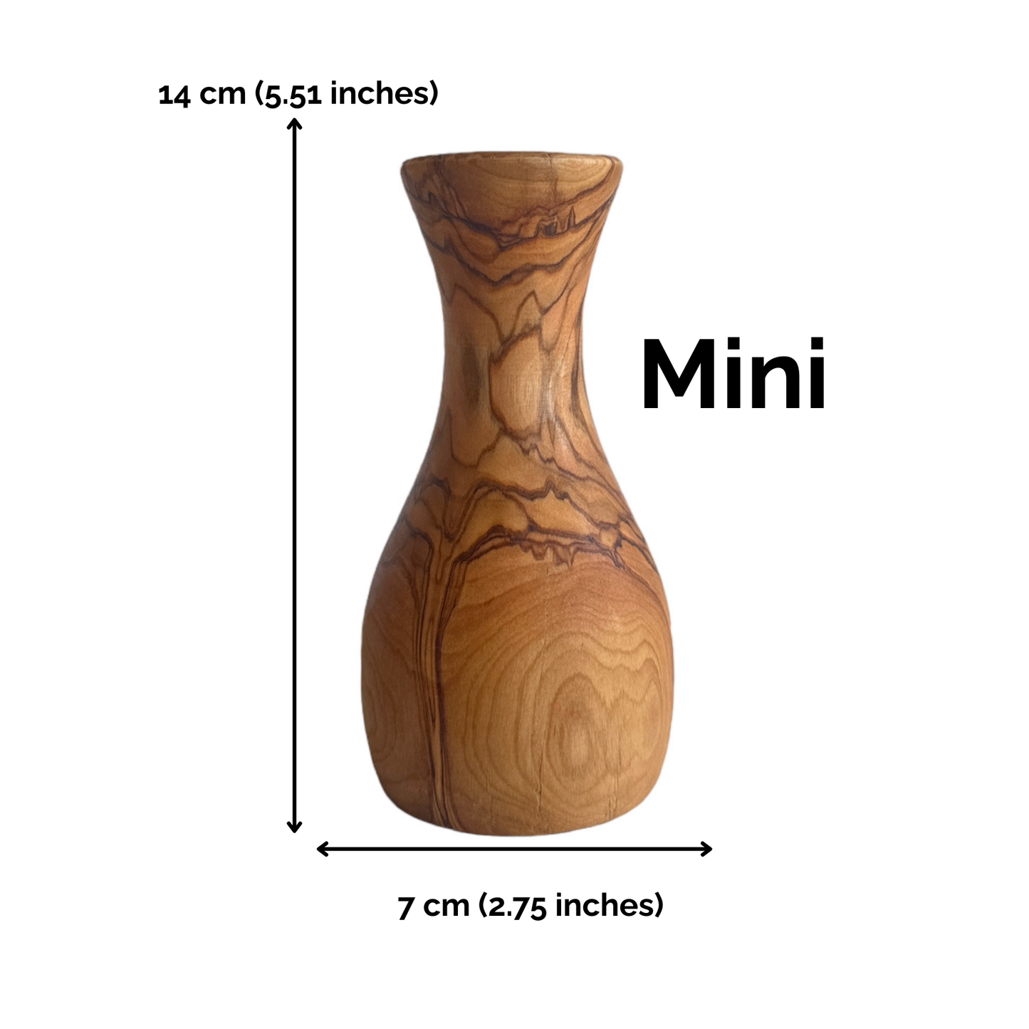 Handcrafted Olive Wood Vase | Natural Elegance for your Home Decor