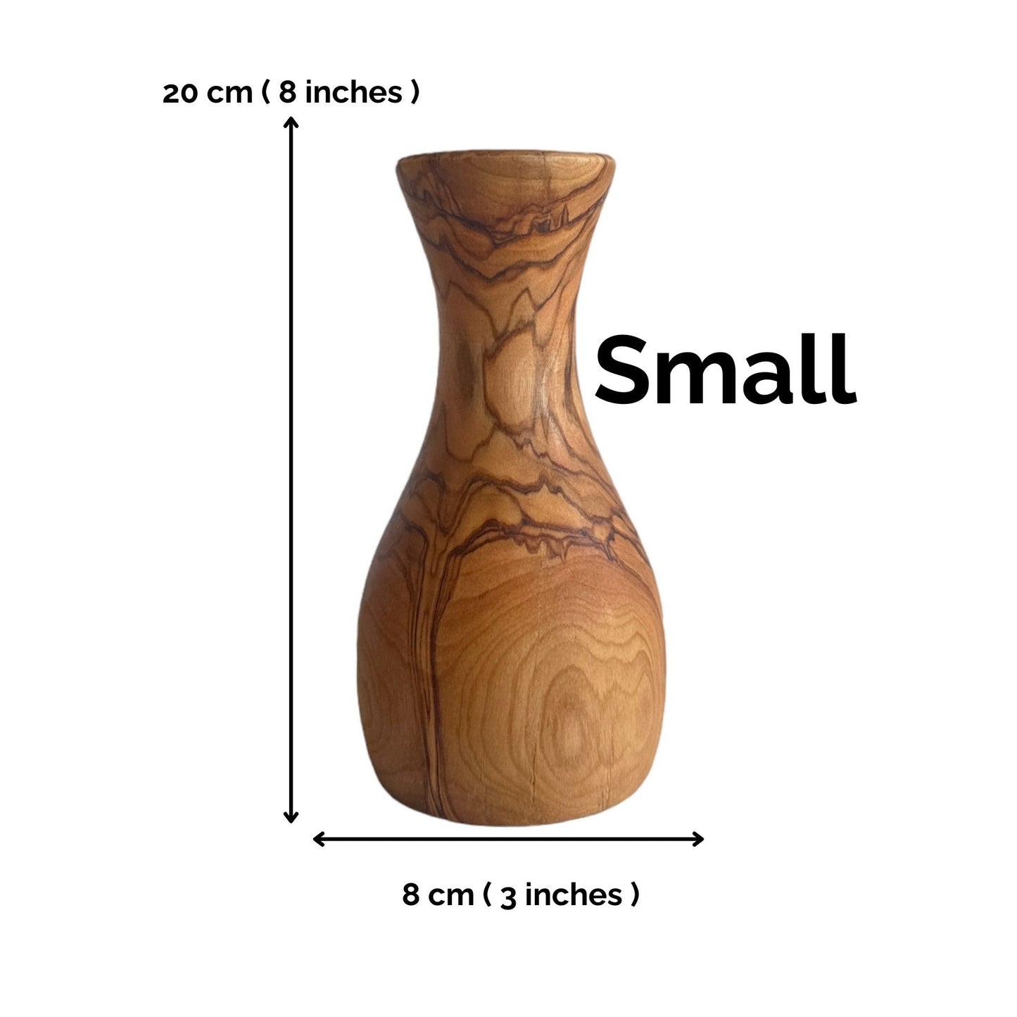 Handcrafted Olive Wood Vase | Natural Elegance for your Home Decor