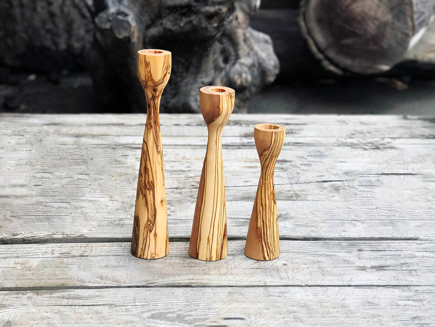 Olive Wood Candlestick, Olive Wood Candelabra