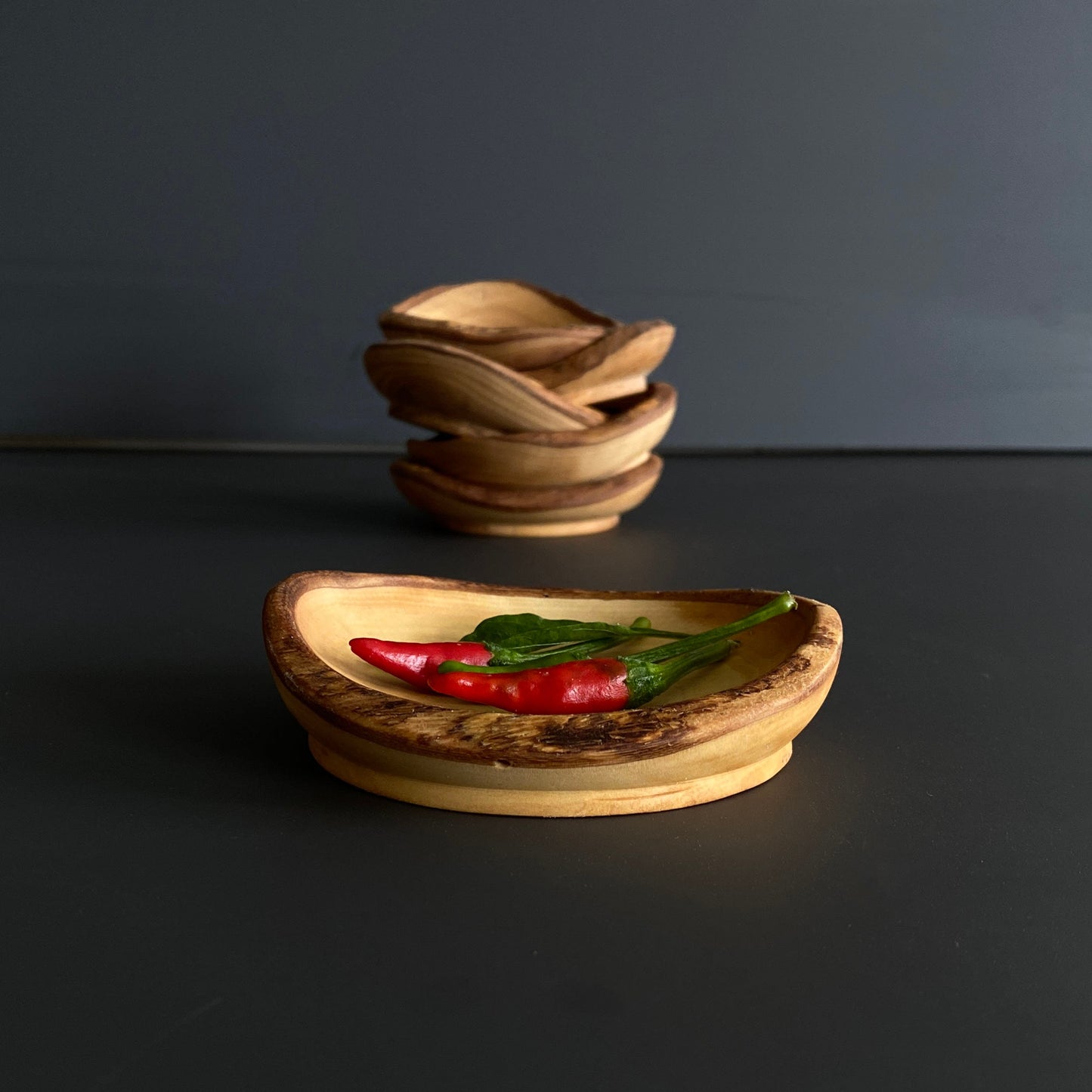 Olive Wood Rustic Mini Bowls, Wooden Live Edge Mini Plates, Olive Wood Mini Plates