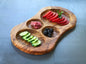 Natural Wood Serving Plate with Compartments, Olive Wood Divided Dish