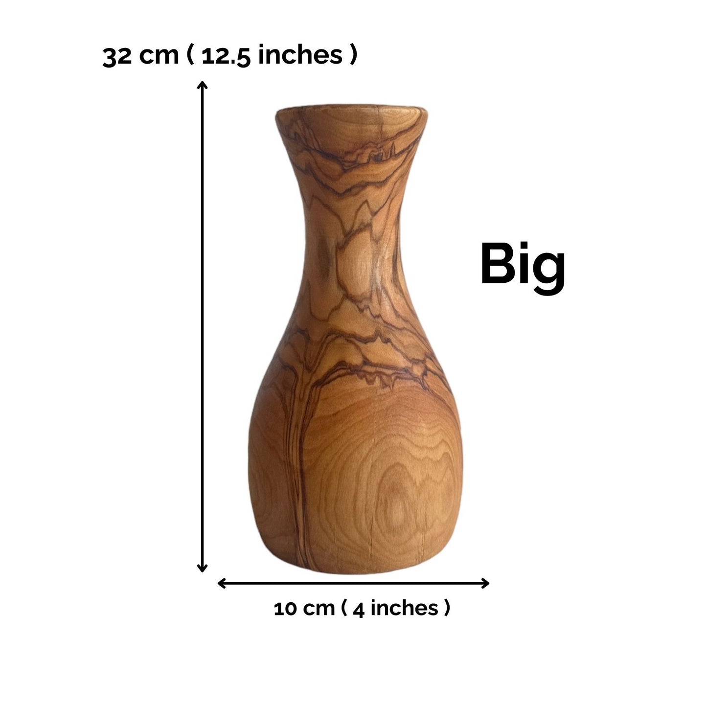 Handcrafted Olive Wood Vase | Natural Elegance for your Home Decor