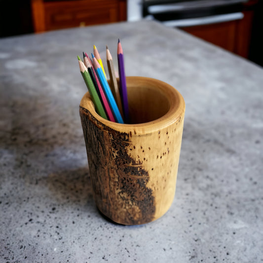 Wooden pencil box, Olive Wood penholder