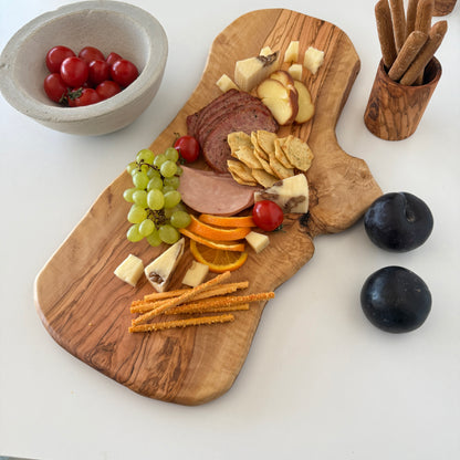 Natural Form Olive Wood Cutting Board, Wooden Live Edge Cutting Board, Rustic Cutting Board, Authentic Wooden Board