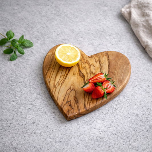 Heart Shaped Olive Wood Boards, Wooden Valentine's Day Gifts
