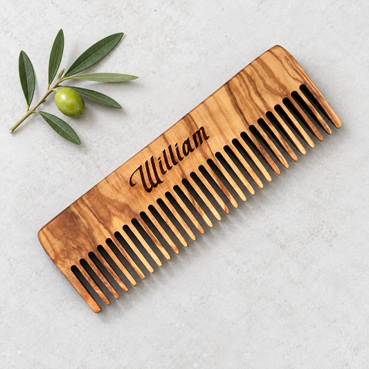 Peigne à dents serrées en bois d'olivier, peigne de coiffure en bois fait main, peigne de styliste, brosse à cheveux authentique en bois