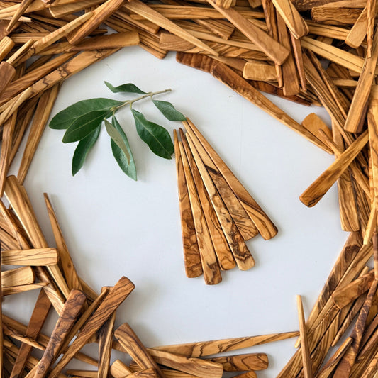 Handcrafted Olive Wood Tea Stirring Stick - Rustic Wooden Stirrer - coffee stirrer