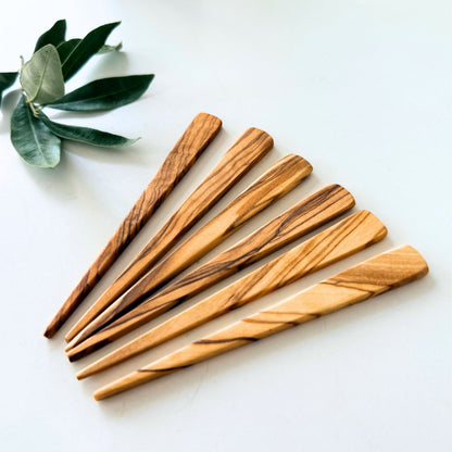 Handcrafted Olive Wood Tea Stirring Stick - Rustic Wooden Stirrer - coffee stirrer