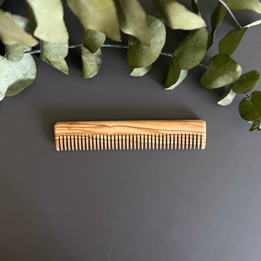 Handmade Olive Wood Comb for Men - Personalized Hair & Beard Grooming Tool - Eco-Friendly Gift