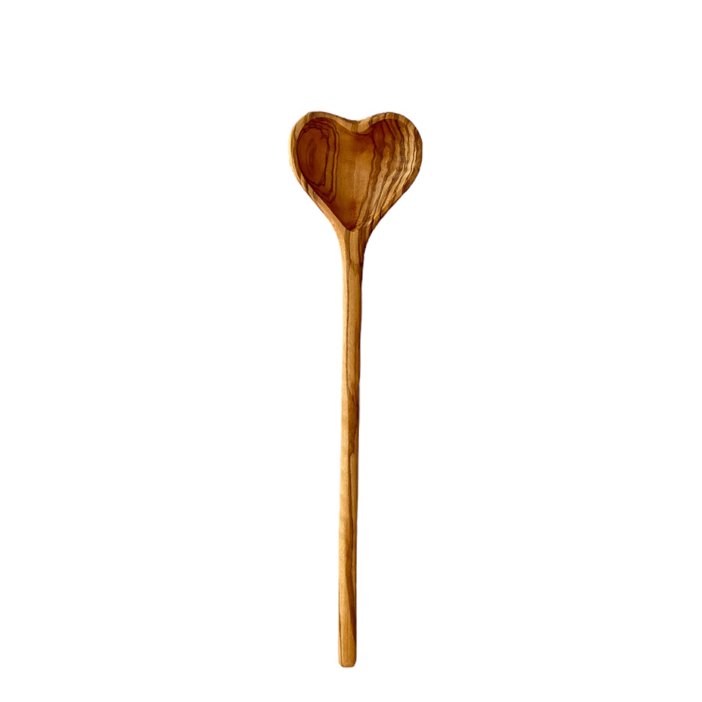 Personalized Heart Shaped Olive Wood Plate & Spoon Set