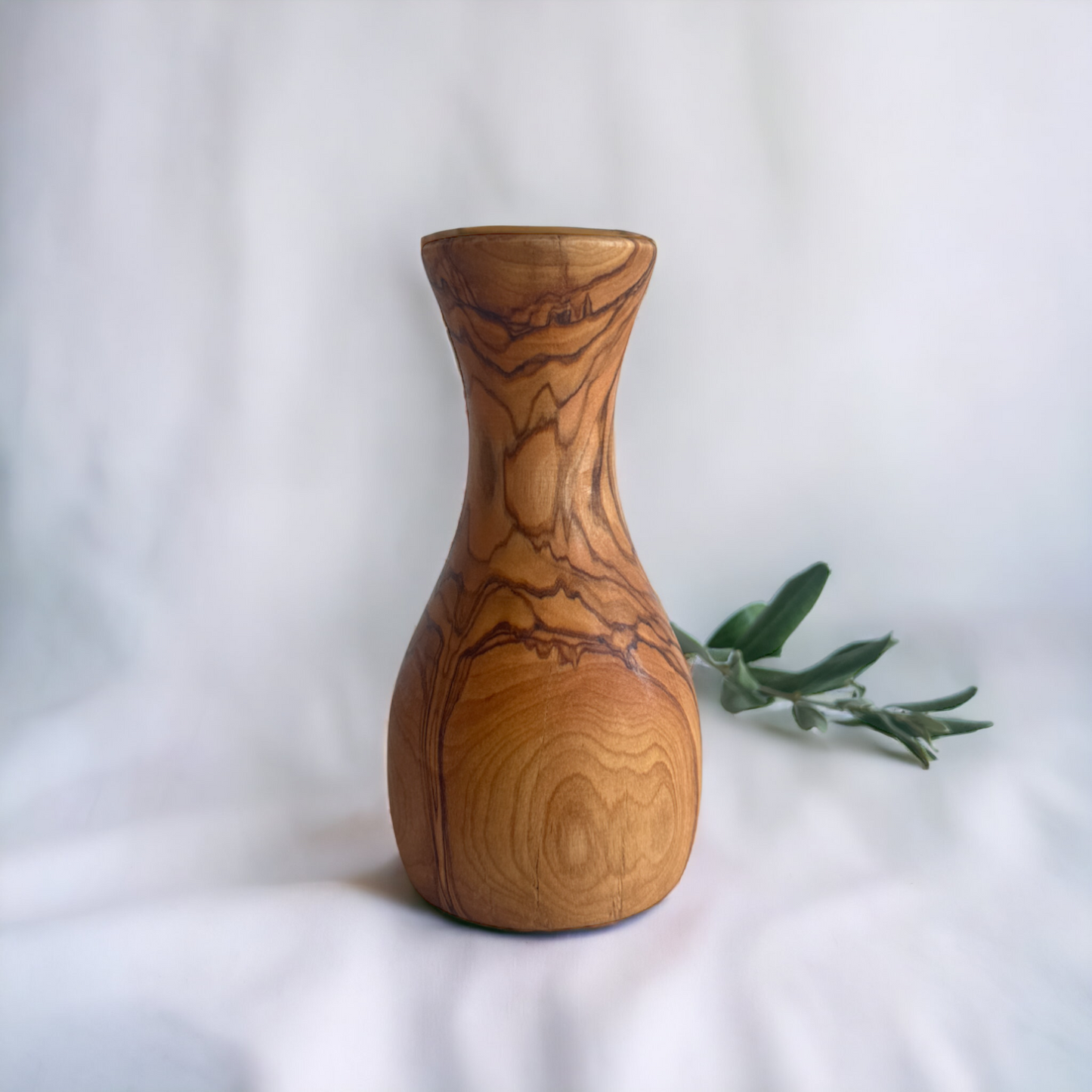 Handcrafted Olive Wood Vase | Natural Elegance for your Home Decor