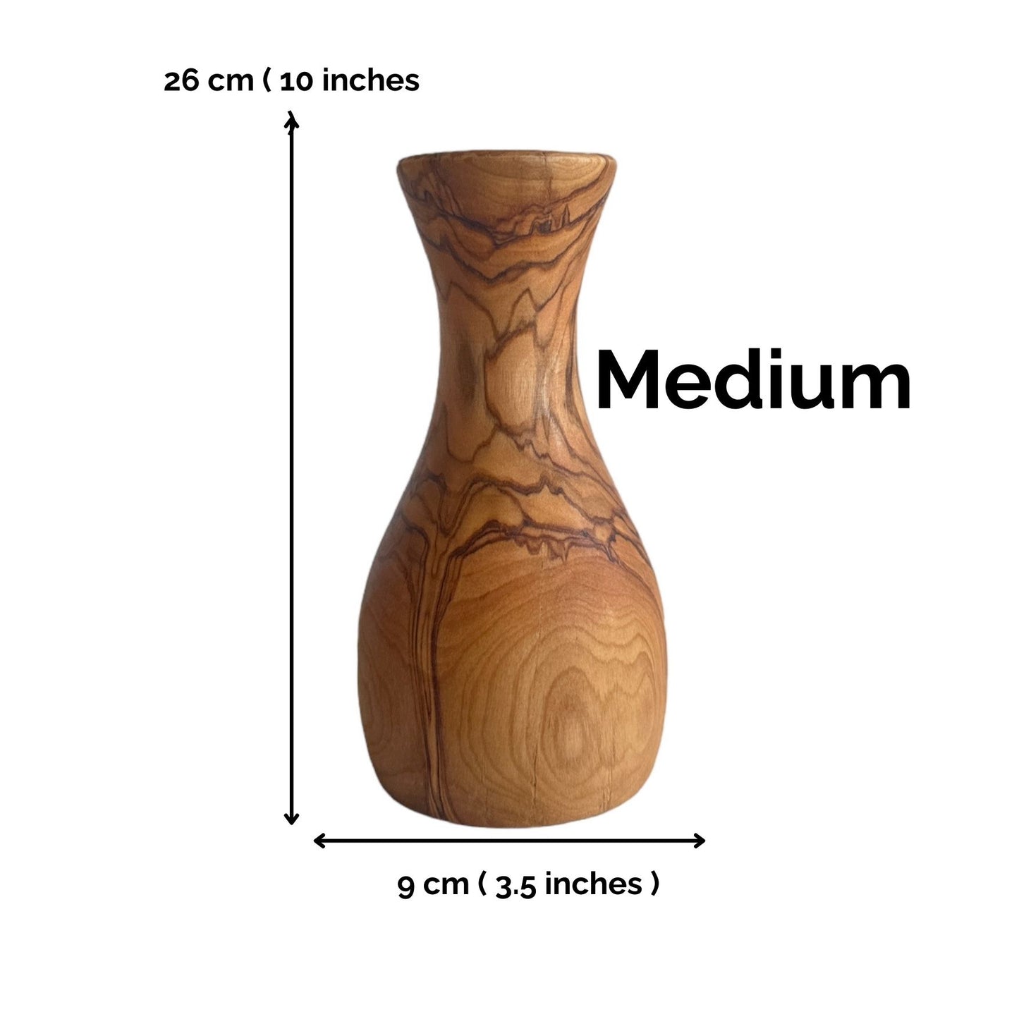 Handcrafted Olive Wood Vase | Natural Elegance for your Home Decor