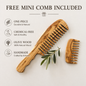 Olive Wood Wide Tine Comb, Handmade Wooden Hairbrush, Wooden Comb