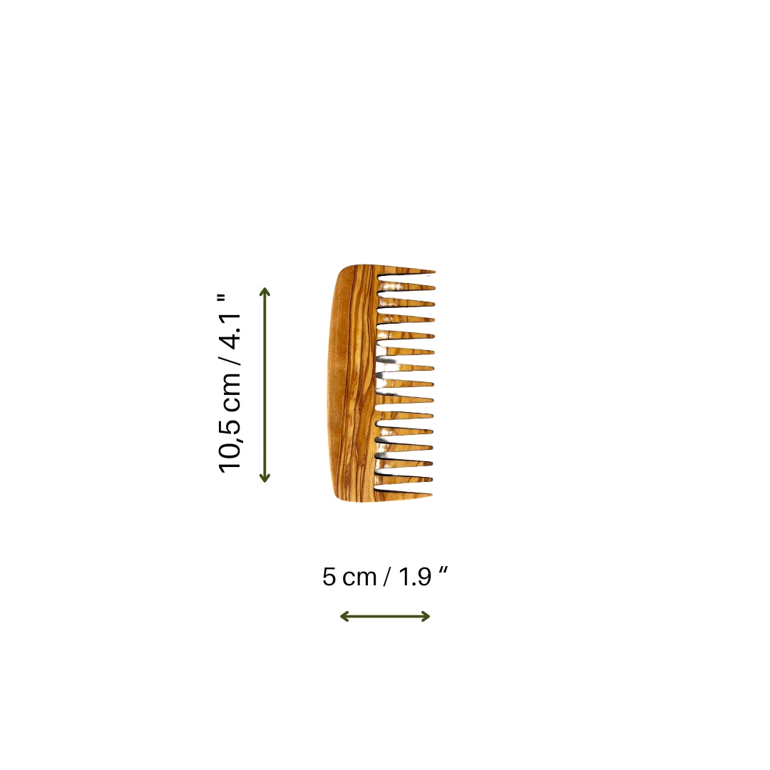 Olive Wood Beauty Comb Set of 2, Wooden Wide Tine Combs, Wooden Close Tine Combs, Authentic Comb Set