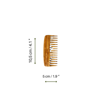 Olive Wood Beauty Comb Set of 2, Wooden Wide Tine Combs, Wooden Close Tine Combs, Authentic Comb Set