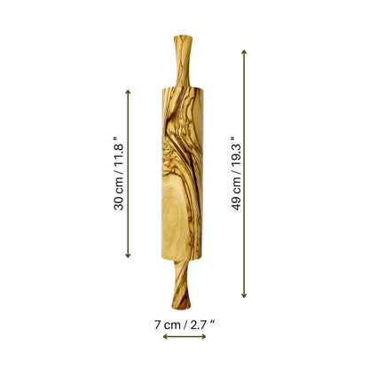 Olive Wood Rolling Pin, Wooden Wringer for Pastries