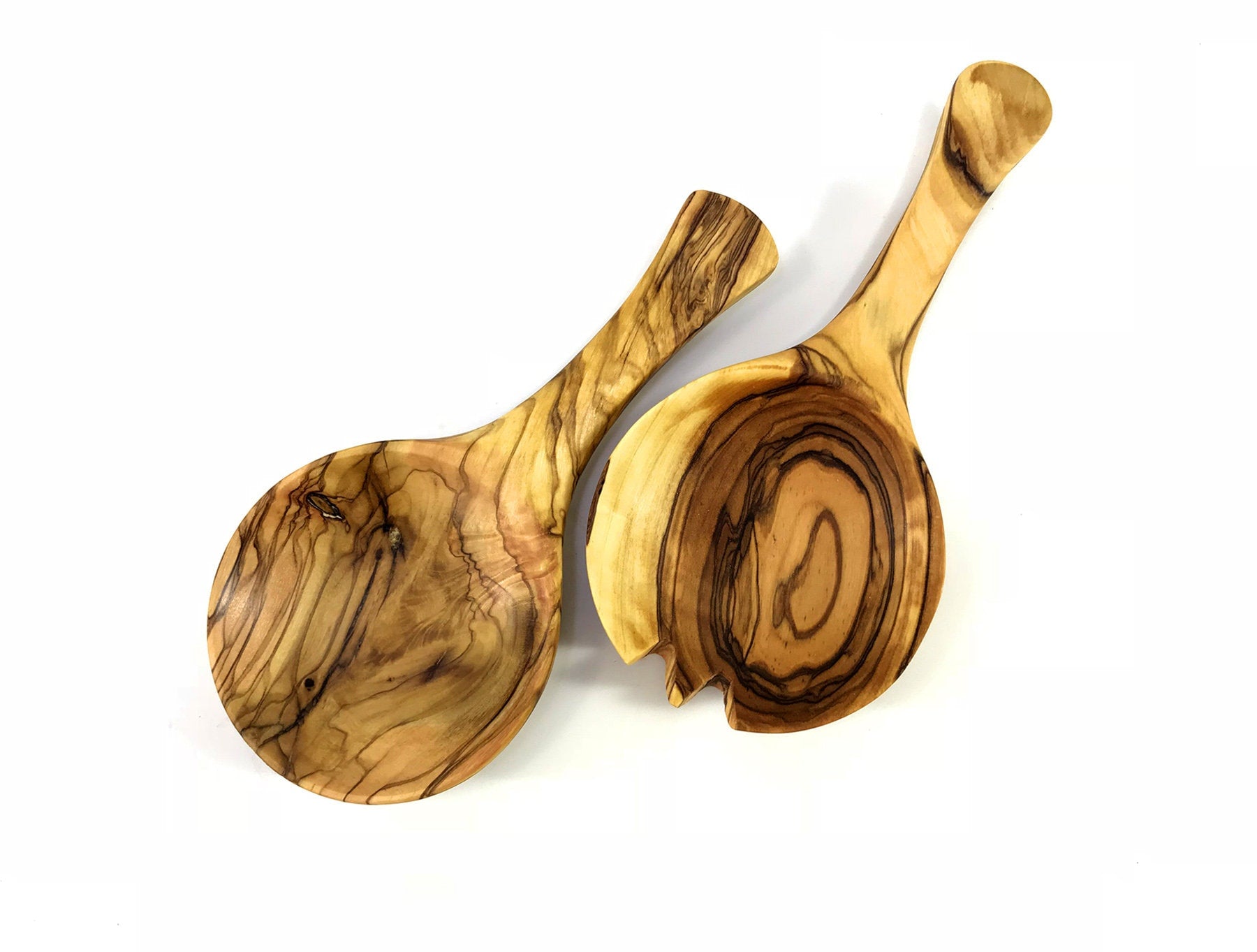 Olive Wood Salad Spoon Set, Small Olive Wood Spoons, Handmade Gift