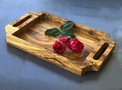 Personalized Olive Wood Serving Tray for Stylish Presentation, Christmas Gift, Gift For The Home