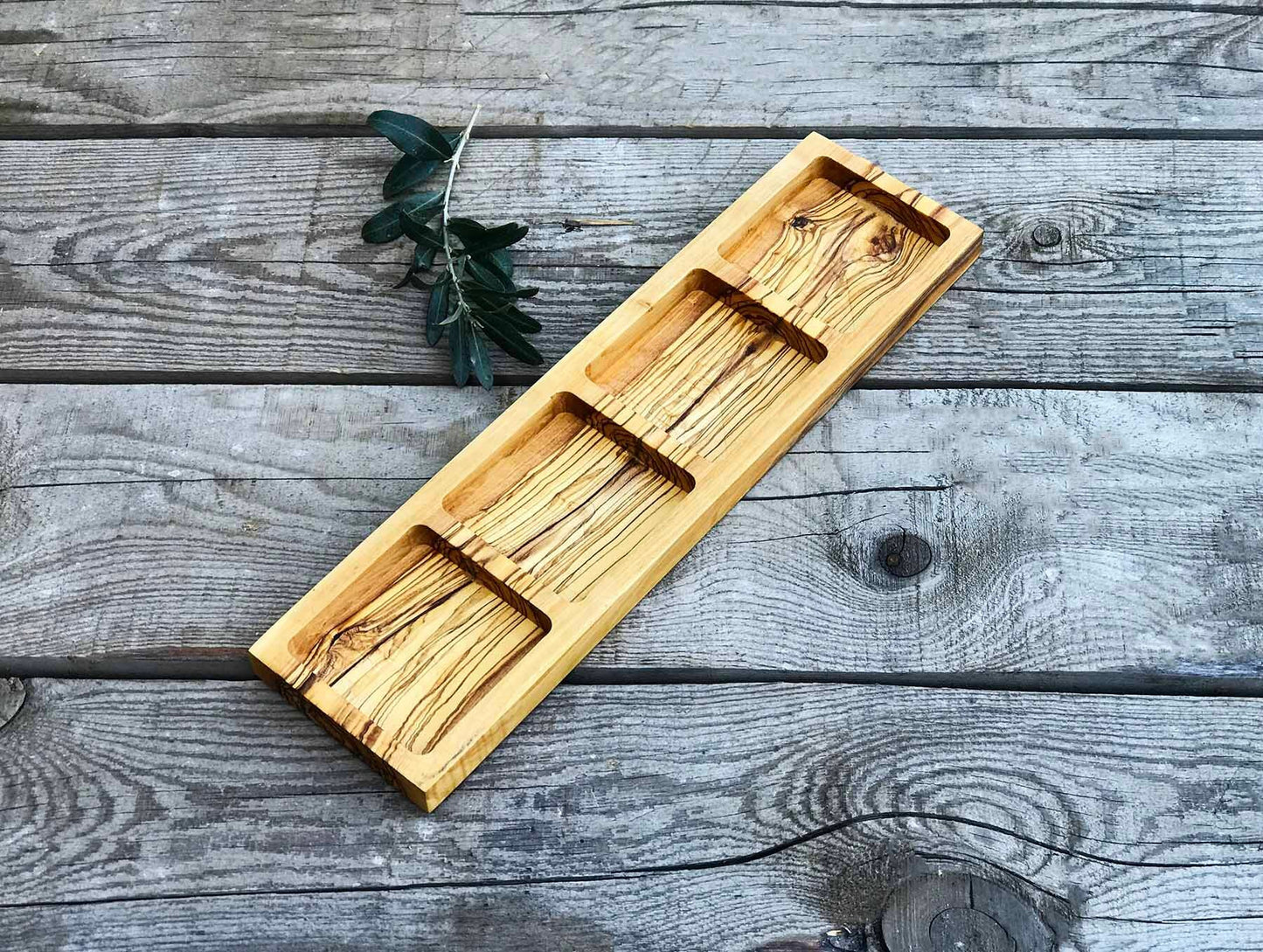 Olive Wood Square Snack Dishes, Wooden Snack Dishes