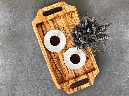 Personalized Olive Wood Tea / Coffee Tray, Authentic Wooden Tray, Authentic Tea Tray, Natural Wood Tea Tray, Luxurious Tea Tray