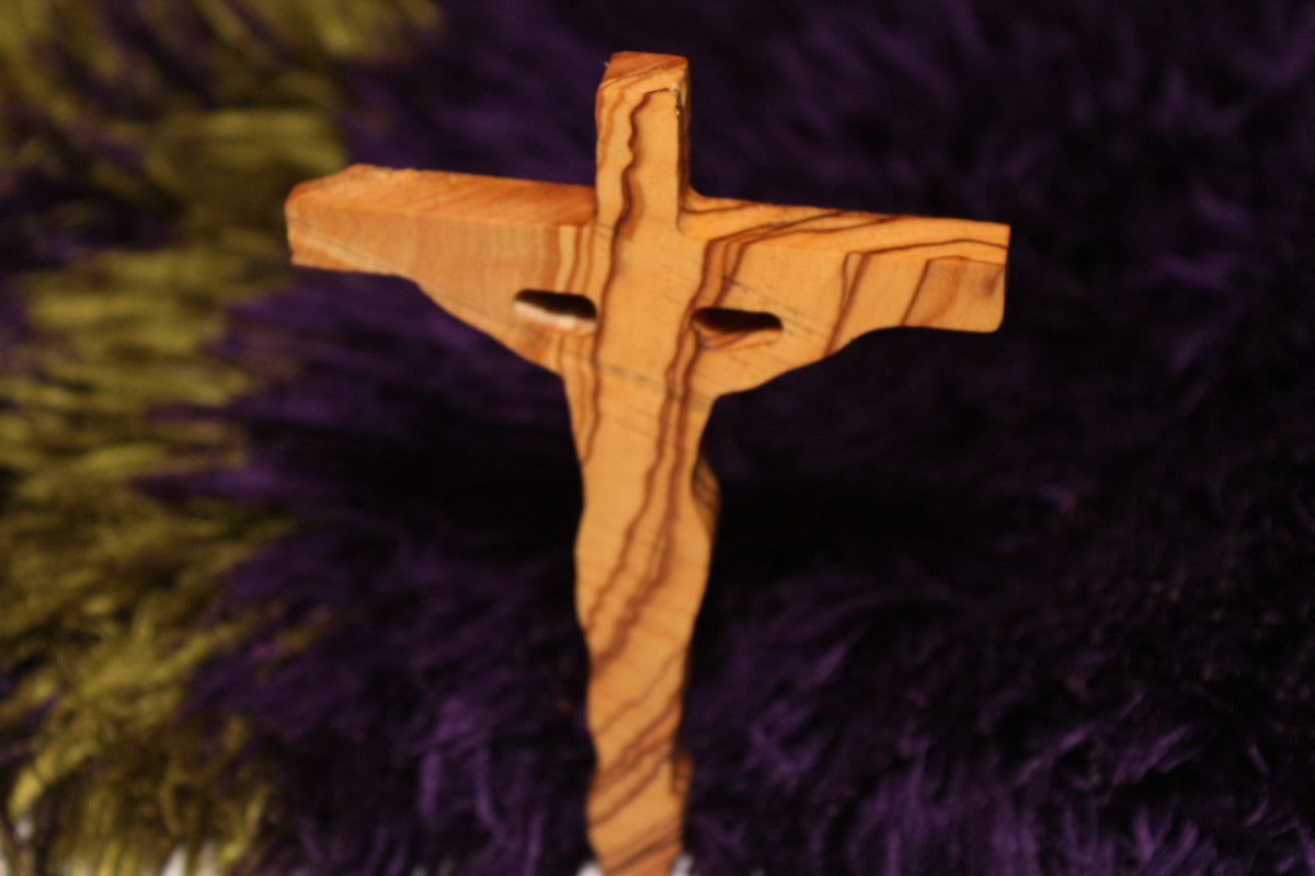 Handmade Olive Wood Christ Cross, Holy Wooden Cross