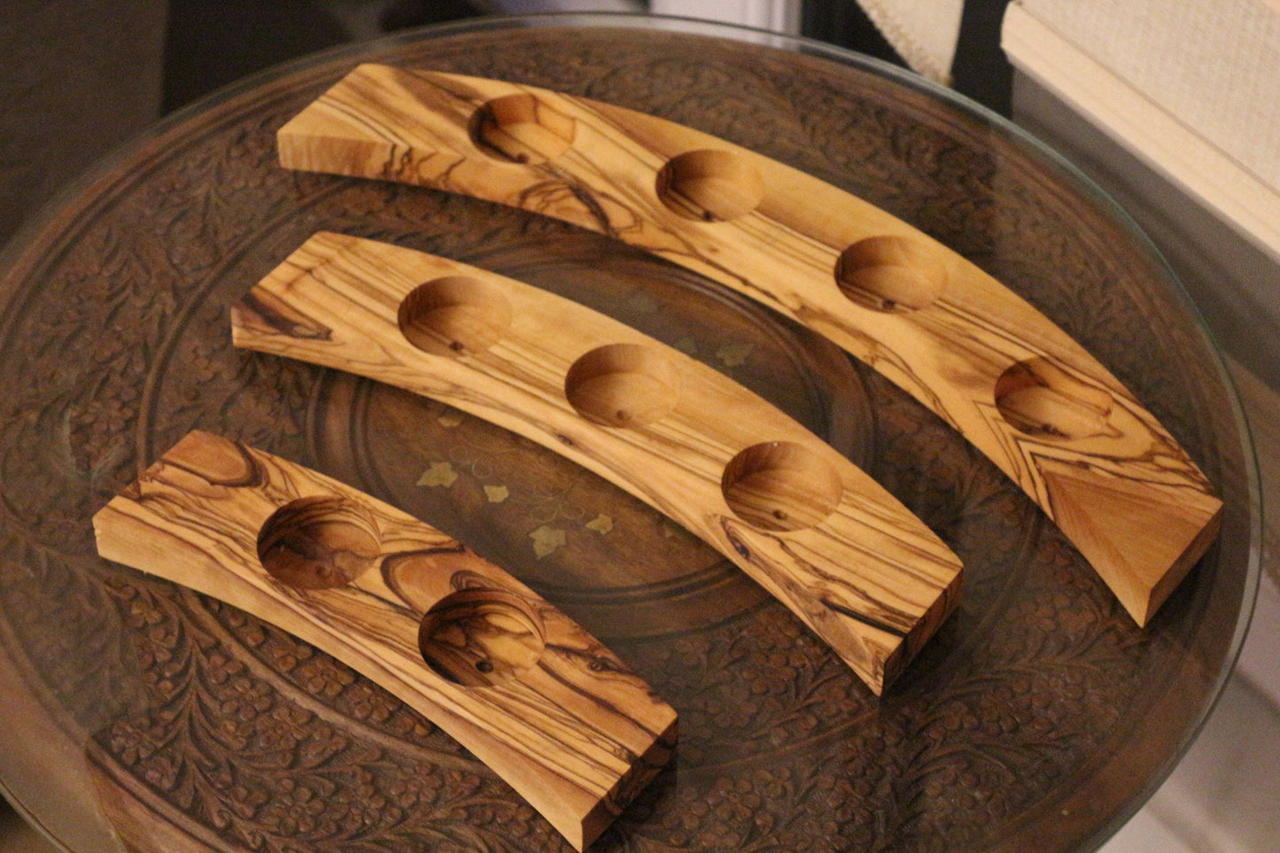 Olive Wood Tealight Holders Set of 3 | Gift For The Home