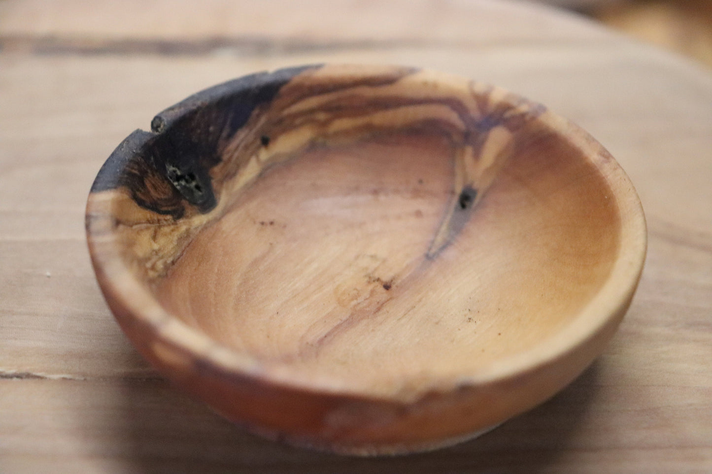 Deformed Small Plates, Deformed Olive Wood Mini Bowls, Rustic Tiny Dishes