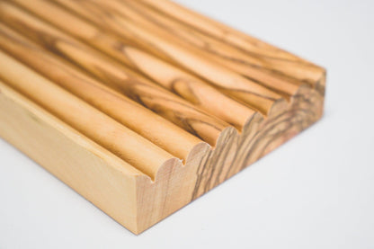 Handcrafted Olive Wood Soap Dish, Long Wooden Design