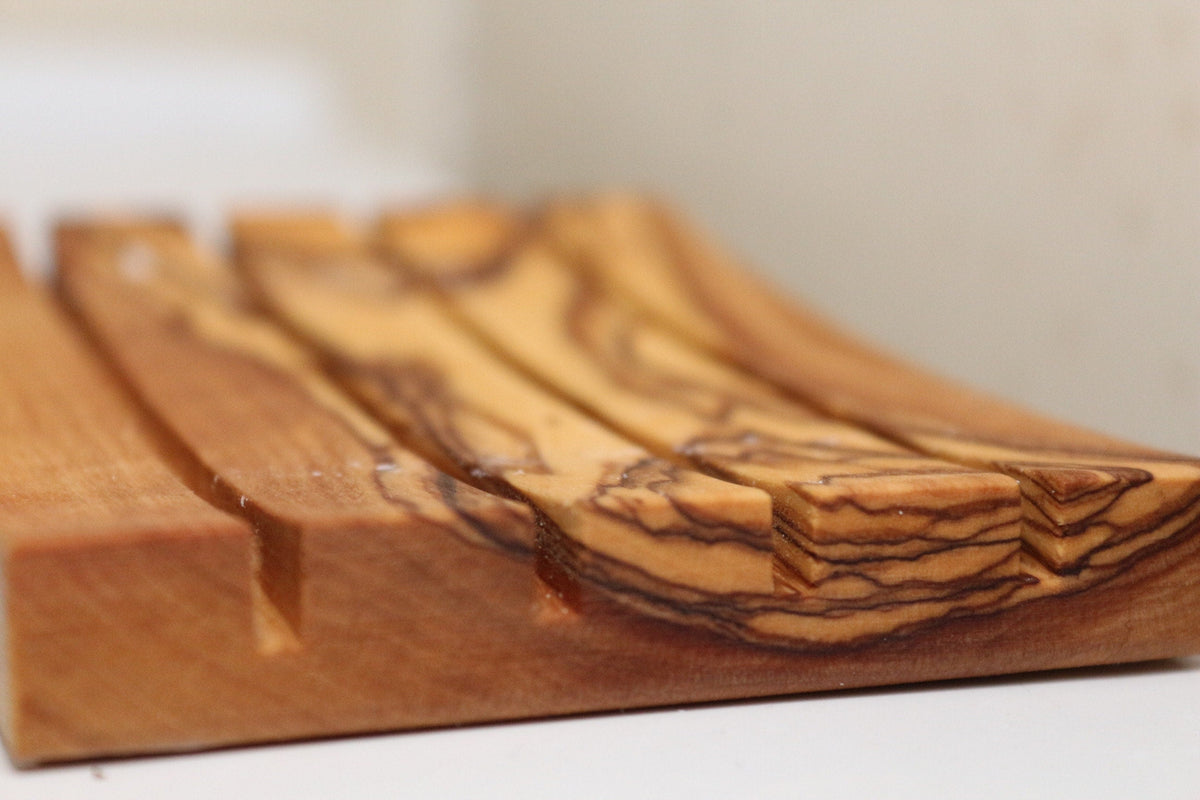 Olive Wood Soap Holder, Free Olive Oil Soap