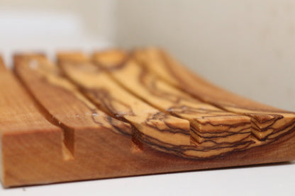 Olive Wood Soap Holder, Free Olive Oil Soap
