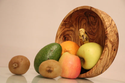 Handcrafted Olive Wood Salad Bowl, Decorative Bowl (8-9.5 inches)