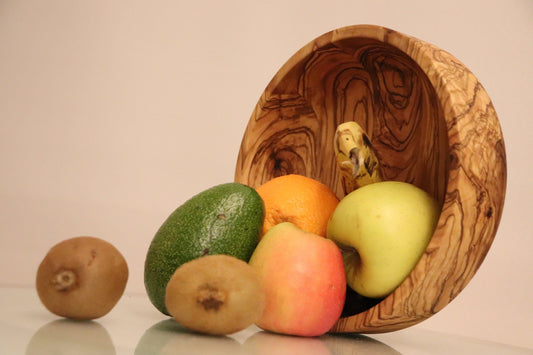 Handcrafted Olive Wood Salad Bowl, Decorative Bowl (8-9.5 inches)