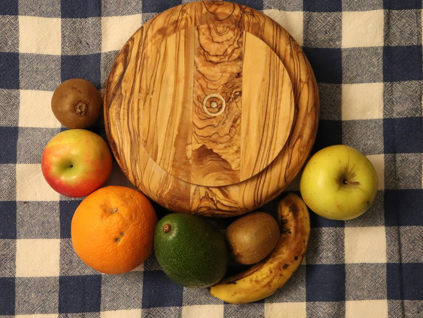 Large Olive Wood Bowl, Wooden Large Bowl for Salad