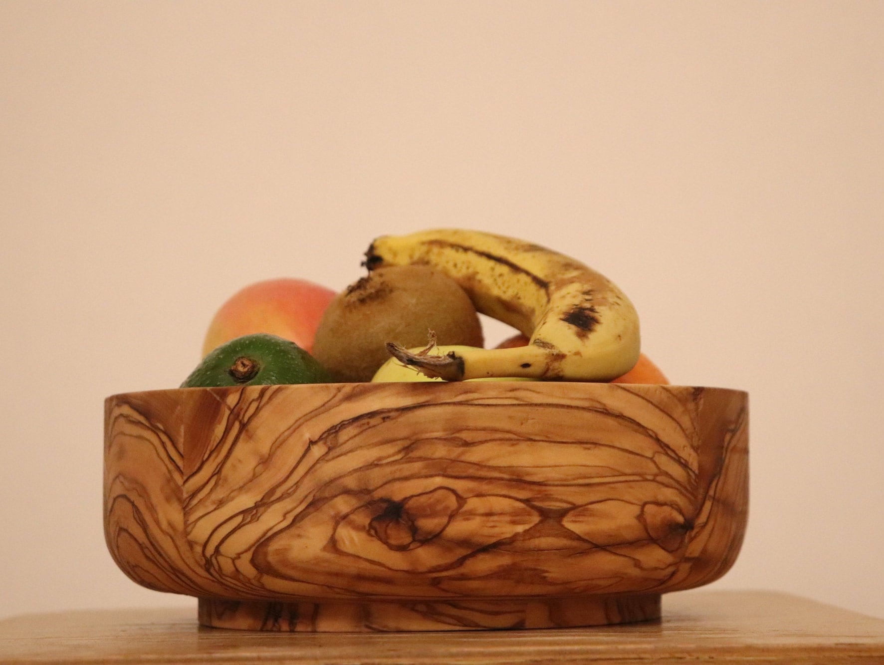 Large Olive Wood Bowl, Wooden Large Bowl for Salad