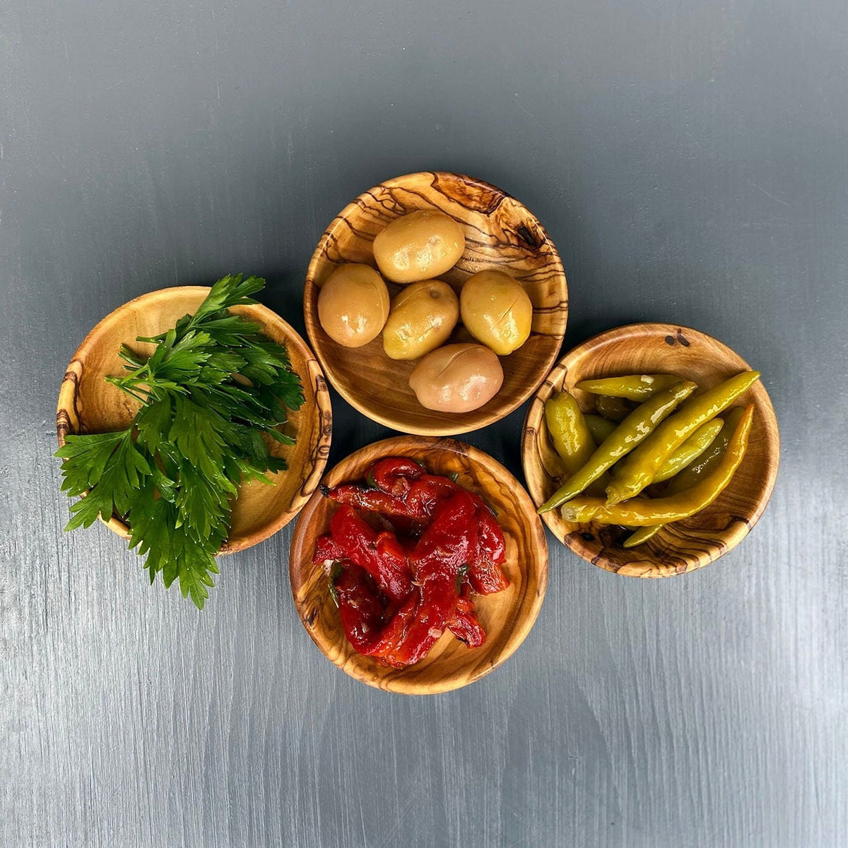 Bulk Olive Wood Dipping Bowls, Rustic Pinch Bowls, Small Serving Dishes