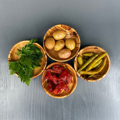 Bulk Olive Wood Dipping Bowls, Rustic Pinch Bowls, Small Serving Dishes