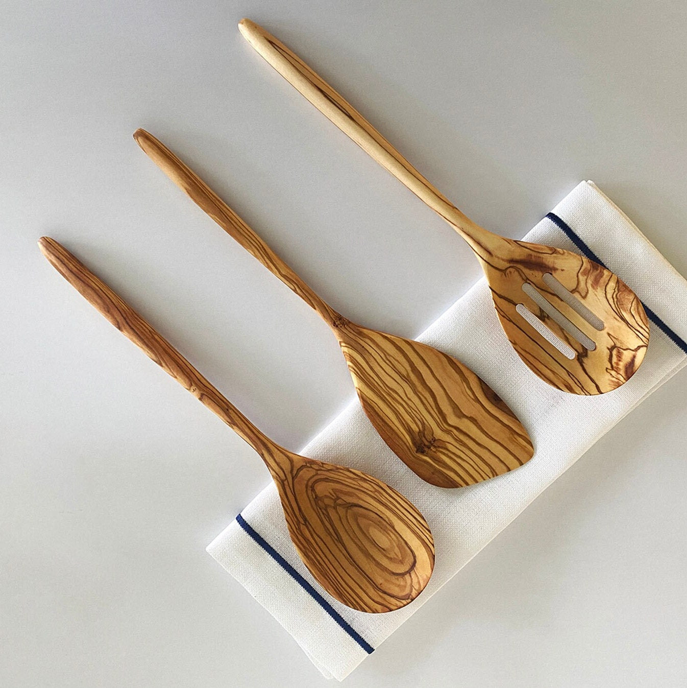 Olive Wood Organic Cutlery, Olive Wood Serving Spoon